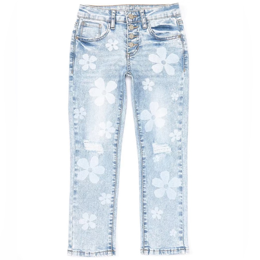 Hippie Girl Size 14 Daisy Discharge Denim Jeans